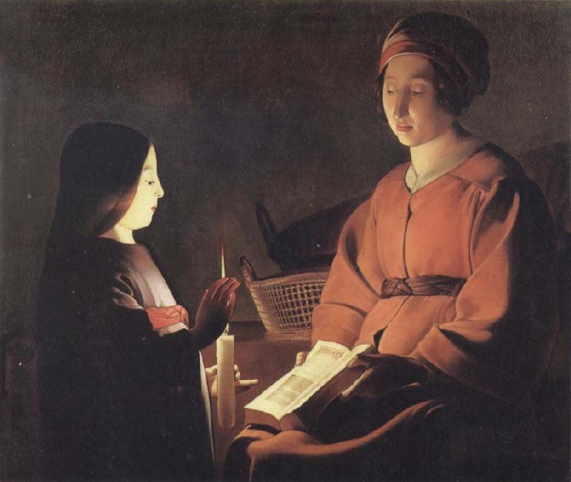 Georges de La Tour The Education of the Virgin oil painting image